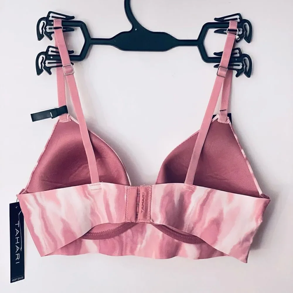 NWT Pack of 2 Tahari Gorgeous Wire Free Smooth Comfort Lilac Purple/Tie Dye Bras